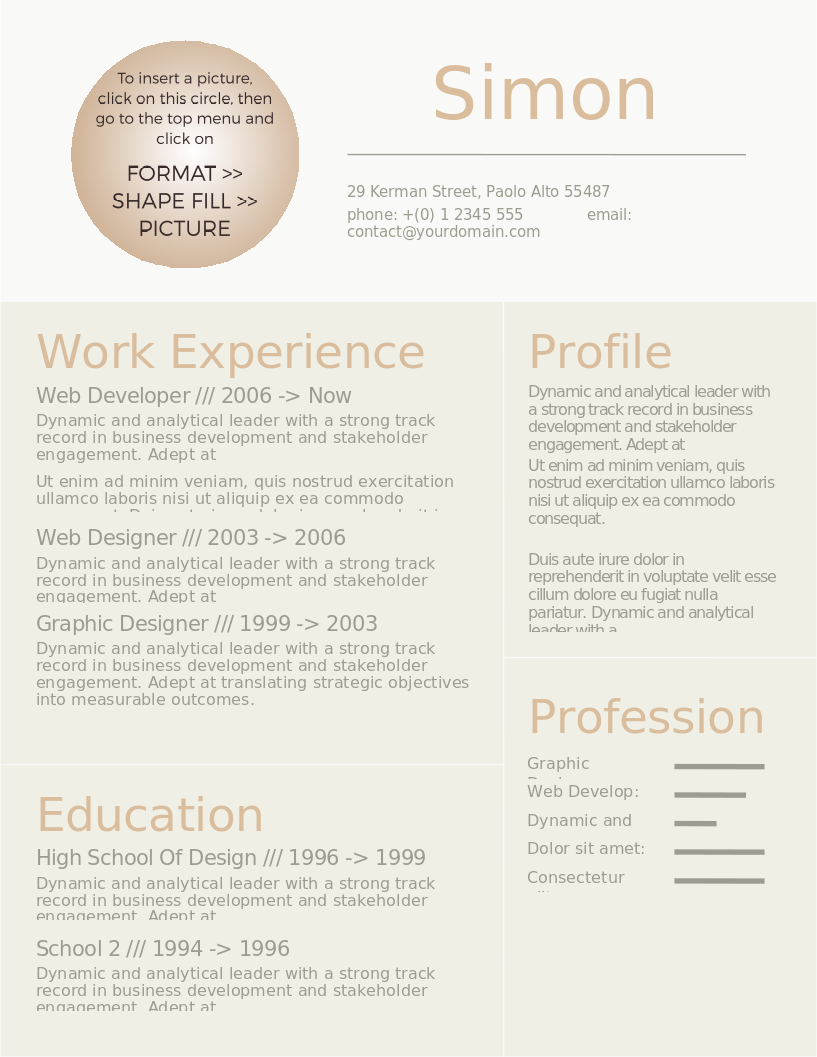 Subtle Gold CV preview